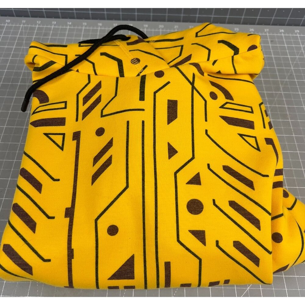 Under Armour Yellow Geometric Circuit?? Pattern Hoodie SZ. Small vg++ - Picture 9 of 9